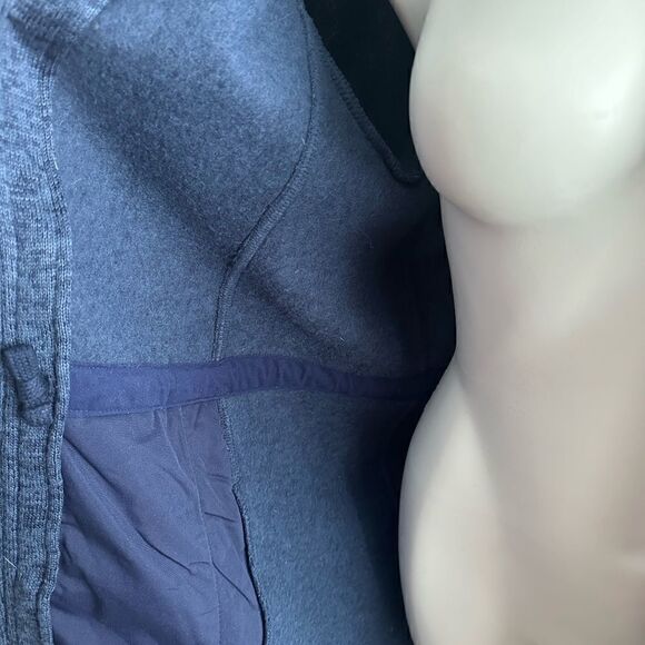 Lands' End Heather Steel Blue Sweater Fleece Long Zip Jacket Tunic Medium M - Picture 10 of 10